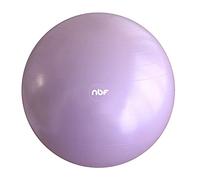NBF Pelota de Gymnasia de 65cm, Balón de Ejercicio, Pelota de Nacimiento, Incluye Bomba e Instrucciones para el Embarazo, el Ejercicio y el Parto 65cm Lila