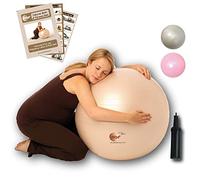 nbf Pelota de Pilates Embarazadas, el Ejercicio y el Parto. Balón de Gimnasia 55, 65 y 75 cm, Incluye Bomba e Instrucciones para el Embarazo 65cm Oro