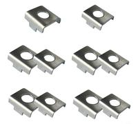 NbgrvB 10 soportes de hierro para rueda de entrenamiento de 23 mm y 25 mm, para estabilidad de bicicleta con juntas de placa de montaje de ubicación, color plateado