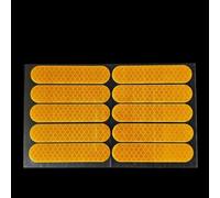 NbgrvB 10 tiras adhesivas reflectantes impermeables para el exterior del coche, PET para rueda de cinta de patrón de panal para cubo o para seguridad de puerta, alta visibilidad (amarillo)