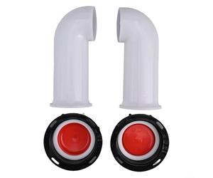NbgrvB 2 unids 90 grados IBC para adaptador de salida de tanque 60mm boquilla para almacenamiento de agua de lluvia blanco para PP plástico jardín riego montaje