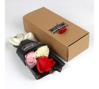 NbgrvB 3 jabones perfumados de rosas de clavel, día de la madre, día de la mujer, para rojo, rosa, azul, 24 x 11 x 7 cm, aceite vegetal para rojo