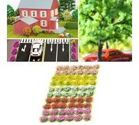 NbgrvB 60 piezas de flores en miniatura para hacer modelos, resina realista y racimos de esponja en varios colores para 1:35 1:48 1:72 1:87 para dioramas de escala y diseños de tren