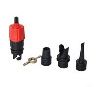 NbgrvB Adaptador de válvula de aire 4 en 1 para neumáticos de coche y barco inflable, conector de bomba rápida para colchón de kayak, sello de aleación y goma, rojo y azul, 6,9 cm (rojo)