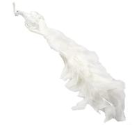 NbgrvB Adorno artificial de pavo real blanco con clip de cola de plumas naturales para árbol de Navidad y decoraciones de boda, 40 x 18 cm