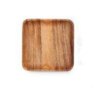 NbgrvB Bandeja de madera maciza con bordes elevados, apilable para almacenamiento, bandeja de madera natural para embutidos, aperitivos, frutas, postres, cocina en casa o uso en fiestas