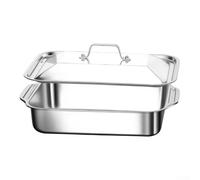 NbgrvB Bandeja grande de acero inoxidable de 45 cm para uso en horno | Acero inoxidable 18/8, distribución uniforme del calor, resistente a las deformaciones hasta 500 F, se adapta a hornos