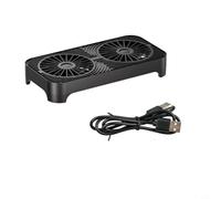 NbgrvB Base de refrigeración de doble ventilador con ventiladores silenciosos de 140 mm, soporte que absorbe los golpes para routers, módems, decodificadores, PC, disipación eficaz del calor