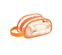 NbgrvB Bolsa transparente para maquillaje, bolsa de aseo de PVC resistente, resistente al agua, para conciertos deportivos, almacenamiento de viajes (naranja de media luna)