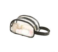 NbgrvB Bolsa transparente para maquillaje, bolsa de aseo de PVC resistente, resistente al agua, para conciertos deportivos, almacenamiento de viajes (negro de media luna)