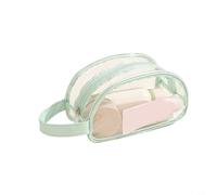 NbgrvB Bolsa transparente para maquillaje, bolsa de aseo de PVC resistente, resistente al agua, para conciertos deportivos, almacenamiento de viajes (verde media luna)