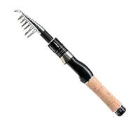 NbgrvB Caña de pescar telescópica de fibra de carbono de 1,6 a 2,1 m con anillo de acero inoxidable para un cruce de línea suave, caña de fundición ligera (negro 180)