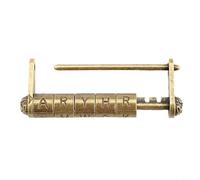NbgrvB Candado de combinación horizontal de 5 ruedas en bronce antiguo, aleación de zinc, cerradura de letra, decoración del hogar, baúles de almacenamiento y equipaje, 79 x 37 mm