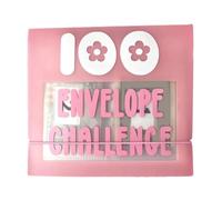 NbgrvB Carpeta de ahorro de 100 sobres para parejas, de PVC, transparente, con 100 ranuras etiquetadas, 18 x 6 x 3 cm, azul o morado rosa