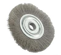 NbgrvB Cepillo de rueda de alambre inoxidable prensado de 5 pulgadas para amoladora de banco de 16 mm, accesorio abrasivo para desbarbar óxido y eliminación de incrustaciones, pulido y preparación