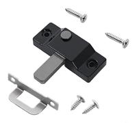 NbgrvB Cerradura plegable de acero inoxidable para puertas corredizas de vidrio, cierre de seguridad con mecanismo reforzado, plateado (W)