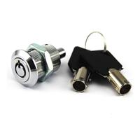 NbgrvB Cerradura tubular de aleación de zinc de 19 mm con mecanismo de 7 pines para cajas de luz LED publicitarias, consolas de juegos, acabado plateado, incluye 2 llaves mutuamente abiertas