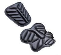 NbgrvB Cojín de gel para asiento de motocicleta, antideslizante, reductor de vibraciones con agujeros de flujo de aire para comodidad de conducción prolongada, negro (delantero + trasero)