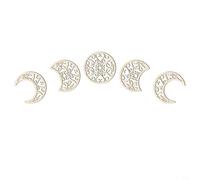 NbgrvB Colgante de madera hueca 3D con diseño de ciclo lunar para pared, 30 cm de tilo lunar para decoración de fases, sala de estar, oficina, paquete de 5 (1)