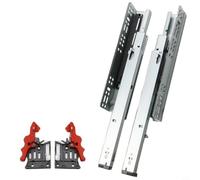 NbgrvB Corredores de cajón de cierre suave de 500 mm, 35 kg, deslizadores de acero de extensión completa con ajuste 3D para armarios de cocina, herrajes ocultos de rodamiento de bolas, plateado (300