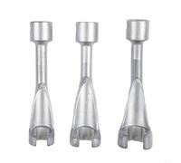 NbgrvB CR-MO - Juego de llaves de vaso de inyector de acero de 1/2, 3 piezas, 14 17 19 mm, herramientas ranuradas de extremo abierto para reparación de diésel automotriz (caja roja)
