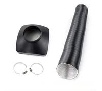 NbgrvB Cubierta de ventilación de aire de 75 mm y manguera de conducto flexible de 100 cm para calentadores diésel de 5 kW, compatible con Webasto para Dometic para cepilladora, color negro