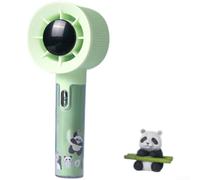 NbgrvB Cute Panda Ventilador de mano USB recargable turbo para mini dispositivo de refrigeración portátil con 5 velocidades para viajes, oficina, al aire libre, verano, verde (verde claro)