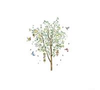 NbgrvB Decorativo Pared Limón Ave 2 para uds Decorativo Pared Limón | limonero con aves, impresión HD colores vivos, material PVC seguro, para fácil aplicación manual