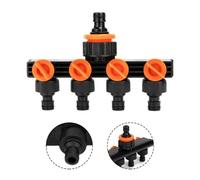 NbgrvB Desviador de manguera de 4 vías con válvula para riego de jardín, 4 interruptores independientes, distribuidor de conector para riego para divisor de grifo de 1/2 pulgada, 3/4 y 1 pulgada