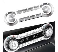 NbgrvB Embellecedor de botón de aire acondicionado para Mercedes C117 X156 CLA GLA 200 250 2013-2018, parche decorativo interior ABS plateado, decoración del panel de control del salpicadero delantero