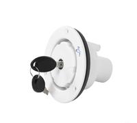 NbgrvB Entrada de agua por gravedad para remolques RV con tapa bloqueable y ventilación de 10 mm, material plástico, compatible con sistemas de conexión de granero de 40 mm (blanco)