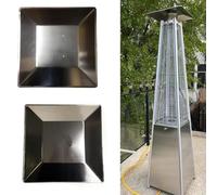 NbgrvB Escuadra de repuesto para escudo de llama para calentadores de patio piramidal, parte superior reflectora de aluminio, se adapta a espacios de agujeros de 7 cm y 11 cm