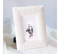 NbgrvB Exquisito marco de fotos cuadrado con acabado de terciopelo | Marco de fotos de felpa de color sólido de 10 x 15 cm, marco cuadrado de estilo simple, decoración de mesa