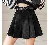 NbgrvB Falda plisada de pana para mujer, cintura alta, S-2XL | Tela de pana suave, ligera elasticidad, textura transpirable, diseño de cintura alta, corte de pierna ancha favorecedor