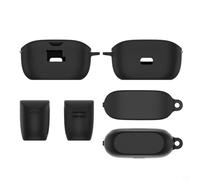 NbgrvB Funda de silicona púrpura Vibe Buds, Funda protectora a prueba de golpes con llavero, piel antiarañazos (negro)
