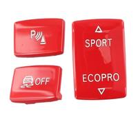 NbgrvB Funda para botón de cambio de marchas para BMW Serie 1/2/3/4 F20 F22 F30 F32 2013-2019, policarbonato rojo + ABS con revestimiento de goma, paquete de 3