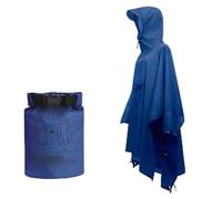 NbgrvB Impermeable 3 en 1 para exteriores con capucha para adultos, resistente al agua, poliéster PU5000 mm 210T, ligero, plegable, camping, senderismo, lluvia, azul oscuro, versión mejorada
