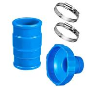 NbgrvB Intex 11238 - Kit adaptador de manguera de vacío para piscina, conector de 1.25 x 1.5 pulgadas con 2 abrazaderas para cesta de skimmer de piscina sobre el suelo y accesorios de fuente de