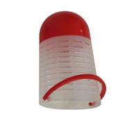 NbgrvB Jaula de cebo con forma de bádminton para pesca, juego de 50 piezas con flotador rojo, trampa de malla de polipropileno de 9-12 cm para carpas, anguilas, cangrejos, camarones, color blanco