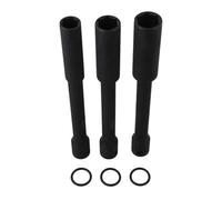 NbgrvB Juego de 3 llaves hexagonales de 1/2 pulgada, adaptador de enchufe de 8 a 19 mm de profundidad de 1/2 pulgada para trinquete, llave de vaso larga de acero al cromo vanadio de 14 + 17 + 19 mm