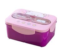 NbgrvB Juego de lonchera de plástico y taza de agua para estudiantes, recipiente de comida apto para lavavajillas con taza a juego, para diseño portátil compacto, 14 x 19 x 8 cm, verde/azul/rosa/gris