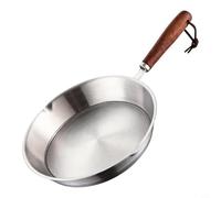 NbgrvB Juego de sartenes de acero inoxidable 304 de triple capa de 12 cm y 16 cm, sartén de fondo plano para inducción de gas, cerámica, apto para lavavajillas para huevos de carne (16 cm)