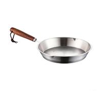 NbgrvB Juego de sartenes de acero inoxidable 304 de triple capa de 12 cm y 16 cm, sartén de fondo plano para inducción de gas, cerámica, apto para lavavajillas para huevos de carne (12 cm)