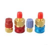 NbgrvB Kit de adaptador de acoplador rápido R1234YF a R134A, accesorios de conversión de carga de CA de lado alto/bajo con llave inglesa Juego de manómetros de colector de CA