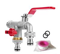NbgrvB Kit de boquilla de agua de jardín de cobre de doble salida de 1/2 pulgada para sistemas de riego lavadoras y lavados de automóviles (rojo)