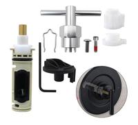 NbgrvB Kit de molduras de ducha 2510/2520/2570/2590, mango de palanca negro mate con indicador rojo y azul, núcleo de válvula de control de latón, para cartucho 1222