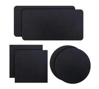 NbgrvB Kit de parches de reparación de colchón inflable, 6 piezas con 3 formas (rectangular, cuadrado, para redondo), negro, 20 x 10 cm y 10,5 x 10,5 cm, para colchoneta de salto y piscina