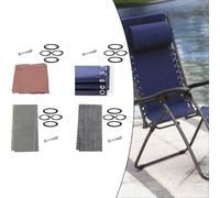 NbgrvB Kit de reparación de tela reclinable con 4 cuerdas de silla de gravedad, cubierta de malla resistente al desgaste para muebles de patio, 63 x 17 pulgadas, color blanco y gris