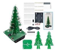 NbgrvB Kit electrónico de árbol de Navidad LED DIY con música y 7 colores, luz intermitente 3D, proyecto de montaje para principios de circuito de aprendizaje, vacaciones