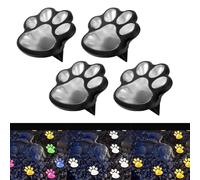 NbgrvB Luces solares de huellas de patas, juego de 4 piezas para decoración de jardín al aire libre para caminos y césped, lámparas de estaca de plástico para todo tipo de clima para entusiastas de